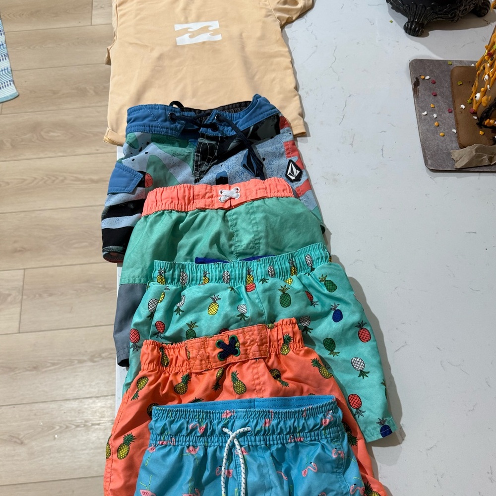 Volcom Kids Swim Trunks - Blue, Green, Orange